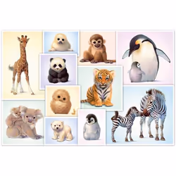 Schmidt Spiele 4056270 Contour pour puzzle 200 pièce(s) Animaux