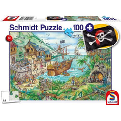 Schmidt Spiele Dans la baie aux pirates, avec add on (drapeau pirate)