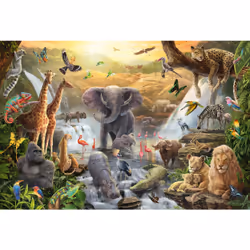 Schmidt Spiele Animaux en Afrique, 60 pcs, Garçon/Fille, 275 mm, 191 mm, 36 mm