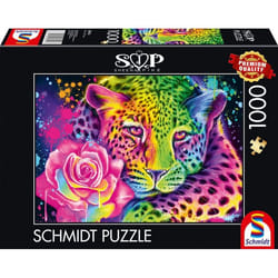 Schmidt Spiele Léopard arc-en-ciel fluo, 1000 pcs