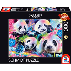 Schmidt Spiele Pandas fluo, 1000 pcs, 1000 pièce(s), Animaux, 12 an(s)
