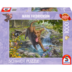Schmidt Spiele Labrador retriever en promenade au printemps, 1000 pcs