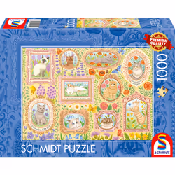 Schmidt Spiele Nobles chats parmi les fleurs, 1000 pcs