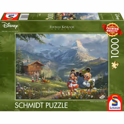 Schmidt Spiele Thomas Kinkade Studios: Disney Dreams Collections - Mickey & Minnie in den Alpen, 1000 pièce(s), Dessins a ...