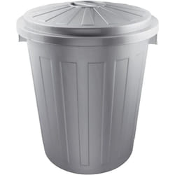 Keeeper - Poubelle multi-usages / poubelle avec couvercle verrouillable, Très grande, Plastique résistant (pp), 50 l, Tapis, Argent