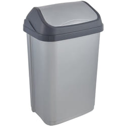 Keeeper - Poubelle avec couvercle basculant, 25 l, Swantje, Argent