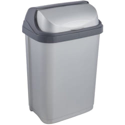 Poubelle avec couvercle coulissant, 10 ltrs, Rasmus, Argent