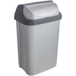 Poubelle avec couvercle coulissant, 25 l, Rasmus, Argent