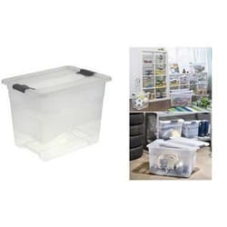 Boîte de rangement - OKT - Kristall-Box - 24 Litres - Transparent - Clips anthracite