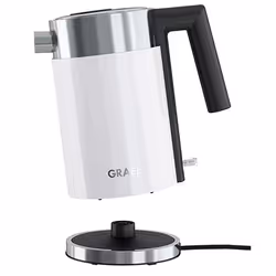 Graef WK 401, 1 L, 2015 W, Blanc, Plastique, Acier inoxydable, Indicateur de niveau d'eau, Arrêt de sécurité en cas de surcha ...