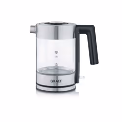 Graef WK300, 1 L, 2000 W, Noir, Acier inoxydable, Transparent, Verre, Indicateur de niveau d'eau, Arrêt de sécurité en cas de ...