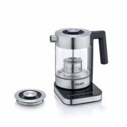 Graef WK350, 1 L, 2000 W, Noir, Acier inoxydable, Transparent, Verre, Indicateur de niveau d'eau, Arrêt de sécurité en cas de ...