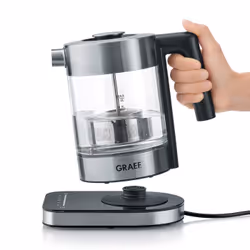 Graef WK350 bouilloire 1 L 2000 W Noir, Acier inoxydable, Transparent