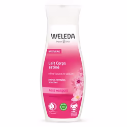 Weleda Lait Corps satiné Rose Musquée 200 ml, Lotion, Femmes, Élasticité, Hydratant, Nourrissant, Lissage, Adoucissant, Peau ...