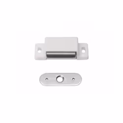 Meister Werkzeuge Magnet Portes 3kg 2pcs, Loquets de porte d'armoire magnétique, Métal, Plastique, Blanc, 3 kg