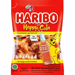 Haribo Happy Cola, Bonbon haricot, 175 g, Cola, Bleu, Translucide, 110 kcal, 25 g