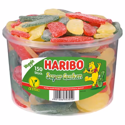 Haribo 126031, Gélatine dure, 1,35 kg, Citron, Framboise, Fraise, Multicolore, 1436 kJ, 338 kcal