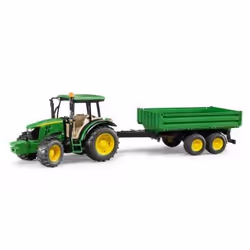 BRUDER John Deere 5115 M with tipping trailer, Modèle de tracteur, Plastique, Noir, Vert, Jaune