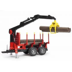 BRUDER Remorque Forestiere Avec Chargeur, Rondins De Bois Inclus