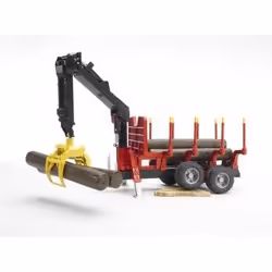 BRUDER Remorque Forestiere Avec Chargeur, Rondins De Bois Inclus
