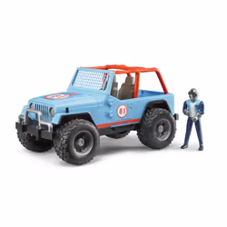 BRUDER Jeep Cross Country Racer Bleue Avec Conducteur, Jeep, 3 an(s), Plastique, Bleu