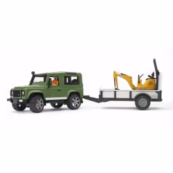 BRUDER Land Rover Defender Avec Une Remorque, Mini Pelle Jcb Et Personnage - Vue supplémentaire 4