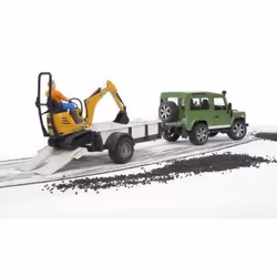 BRUDER Land Rover Defender Avec Une Remorque, Mini Pelle Jcb Et Personnage - Vue supplémentaire 6