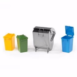 BRUDER Garbage can set