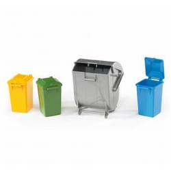 BRUDER Garbage can set pièce pour modèle à l'échelle et accessoires