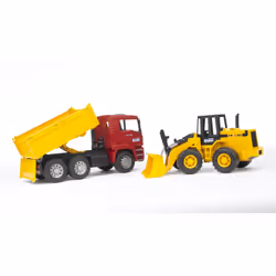 BRUDER Construction truck with articulated road loader, 3 an(s), Synthétique ABS, Multicolore
