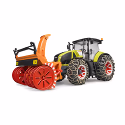 BRUDER Tracteur Claas Axion 950 Avec Chaînes Et Souffleuse À Neige