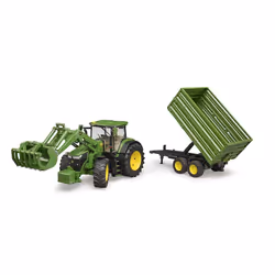 BRUDER John Deere 7R avec chargeur avant et remorque avec attelage tandem - Vue supplémentaire 4