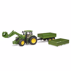 BRUDER John Deere 7R avec chargeur avant et remorque avec attelage tandem - Vue supplémentaire 5