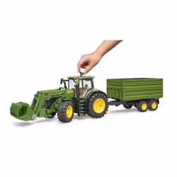 BRUDER John Deere 7R avec chargeur avant et remorque avec attelage tandem - Vue supplémentaire 6