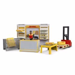 Figurine avec transpalette manuel Bruder DHL Shop