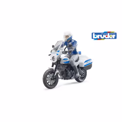 BRUDER MOTO SCRAMBLER DUCATI POLICE AVEC POLICIER, Moto, 4 an(s), Acrylonitrile-Butadiène-Styrène (ABS), Bleu, Gris, Blanc