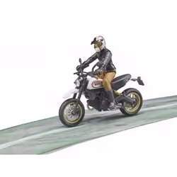 BRUDER Moto Ducati Desert Sled noire et blanche, avec motard - Vue supplémentaire 4