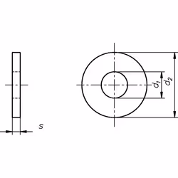 Dresselhaus 4001796012945 cale, entretoise et rondelle 100 pièce(s) Rondelle plate Acier galvanisé