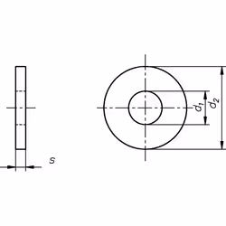 Dresselhaus 4001796642272 cale, entretoise et rondelle 50 pièce(s) Rondelle plate Acier inoxydable