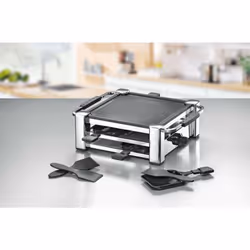 Rommelsbacher RCC 1000 raclette 4 personne(s) 1000 W Noir, Chrome