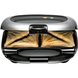 Rommelsbacher ST 1000 gaufrier et appareil à croque-monsieur 1000 W Noir, Argent