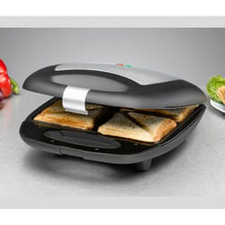 Rommelsbacher ST 1410 gaufrier et appareil à croque-monsieur 1400 W Noir, Argent