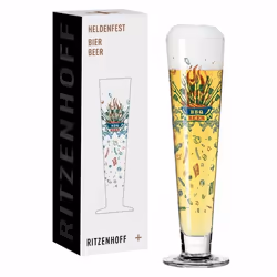 Ritzenhoff Heldenfest #14, Verre à bière, 385 ml, Bleu, Cuivre, Vert, Rouge, Transparent, Verre, 7,5 cm, 249 mm