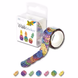 Folia Washi Sticker, Papier, Multicolore, Verre, Métal, Papier, Plastique, 200 pièce(s), Acide