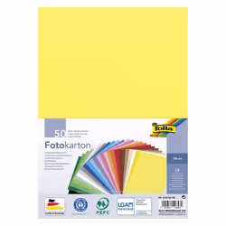 Bloc papier cartonné 50 feuilles A4 300g 25 couleurs assorties