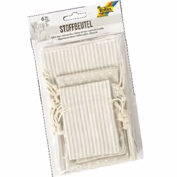 Folia 64102, Sac emballage cadeau, Beige, Blanc, Motif, Coton, Polyester, 6 pièce(s)