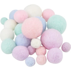Boules en feutrine - FOLIA - Ice Dream - 25 pièces - Décoration intérieure - Mixte