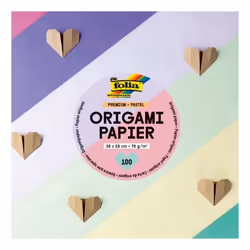 Papier de pliage pour origami - FOLIA - Premium Faltblätter Pastell - 100 feuilles - 20 x 20 cm