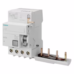 Bloc différentiel (disjoncteur) Siemens, avec les caractéristiques suivantes : 3 modules Connexion DIN (universelle pour tout ...
