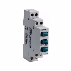 Tension nominale : env. 230 V Indice de protection : IP20 Type de montage : rail DIN Type de borne Vis 3 voyants verts DIMENS ...